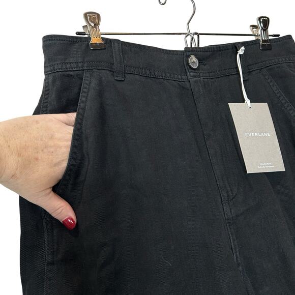 Everlane The Tencel Relaxed Chino Pants Black High Rise Women's 4 NWT Pockets - Picture 7 of 13